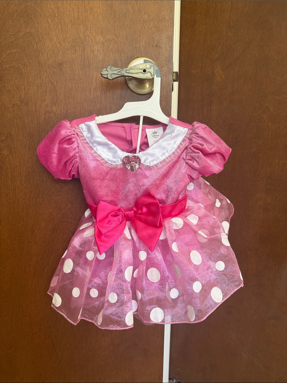 Kids Pink Polka Dot Party Dress Costume with Bow - Picture 1 of 1